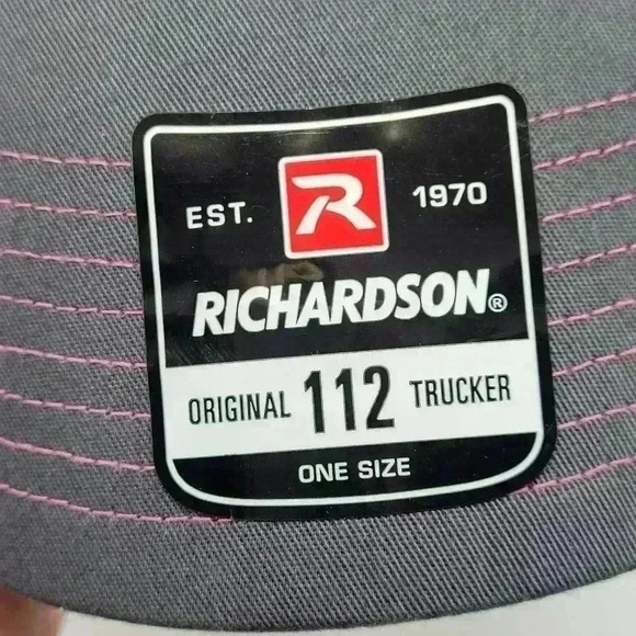 Brand New Richarddon 112 Embroidered SnK Trucking Women's Hat Gray Pink - Picture 5 of 10
